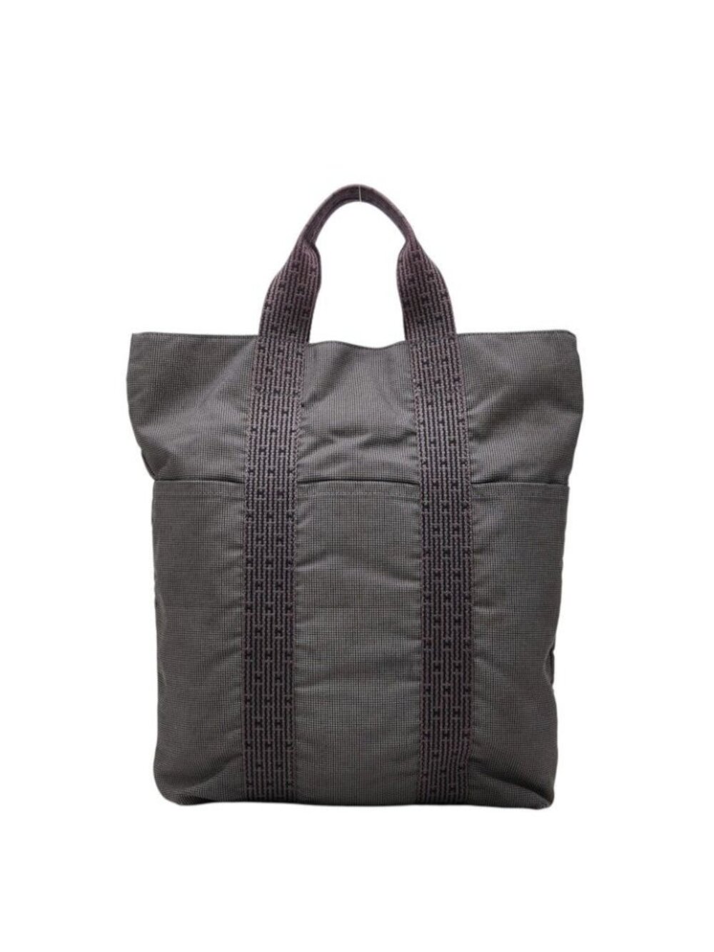 Hermes Herline Cabas Tote Bag Gray Canvas
